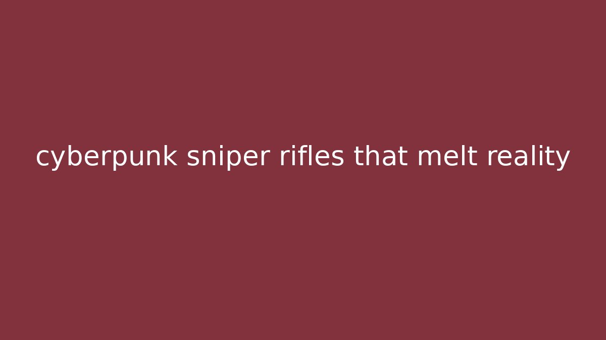 cyberpunk sniper rifles that melt reality - Critter Realm