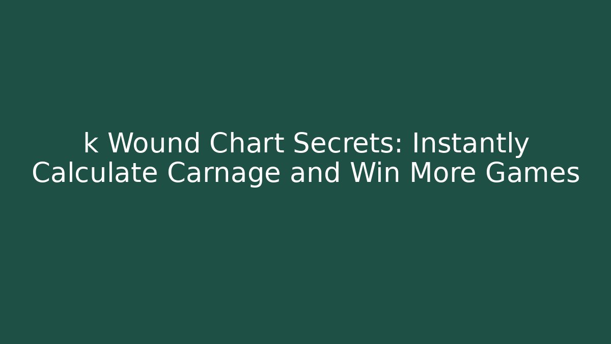 k Wound Chart Secrets: Instantly Calculate Carnage and Win More Games - Critter Realm