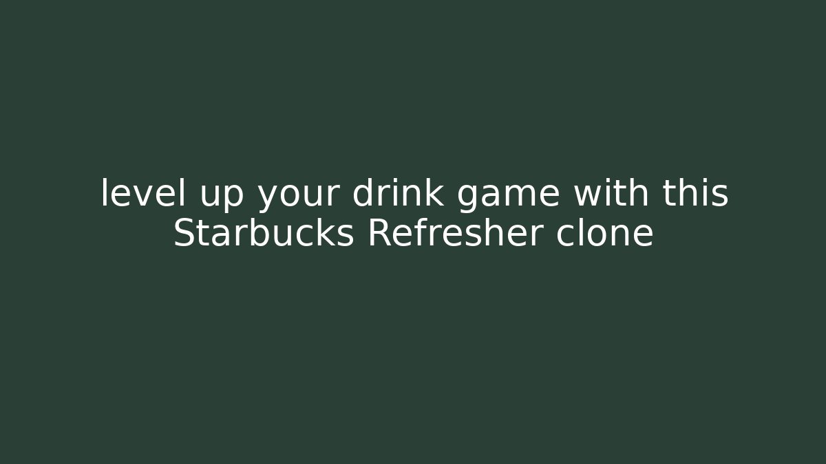 level up your drink game with this Starbucks Refresher clone