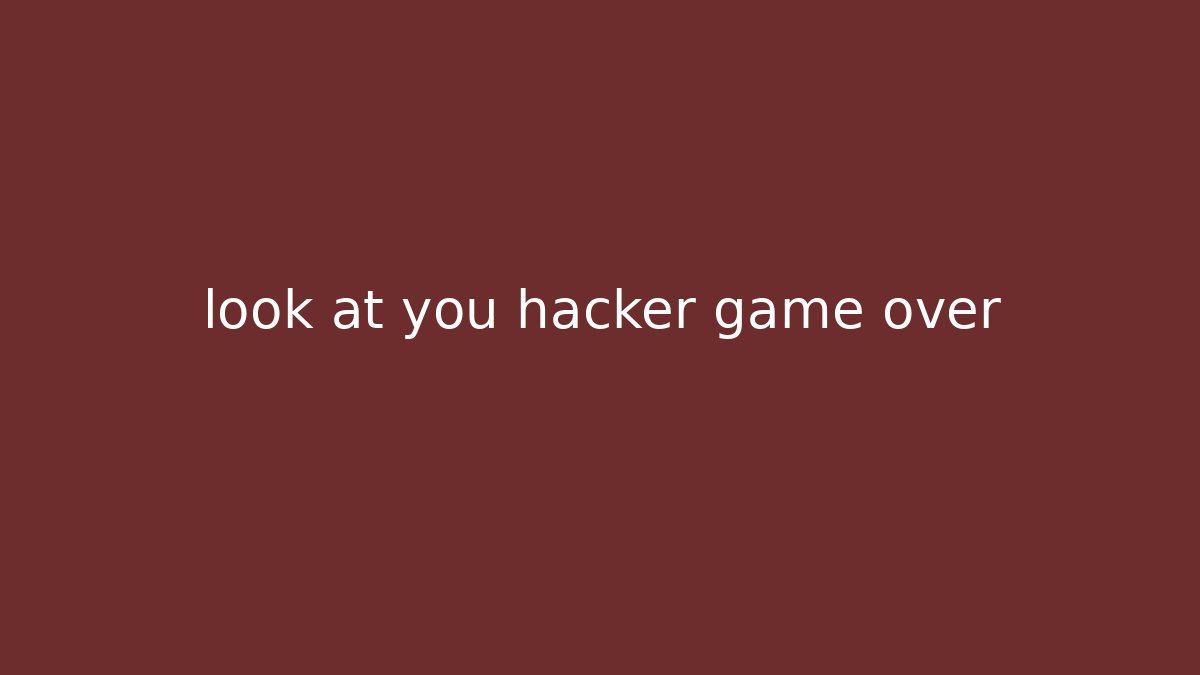 look at you hacker game over