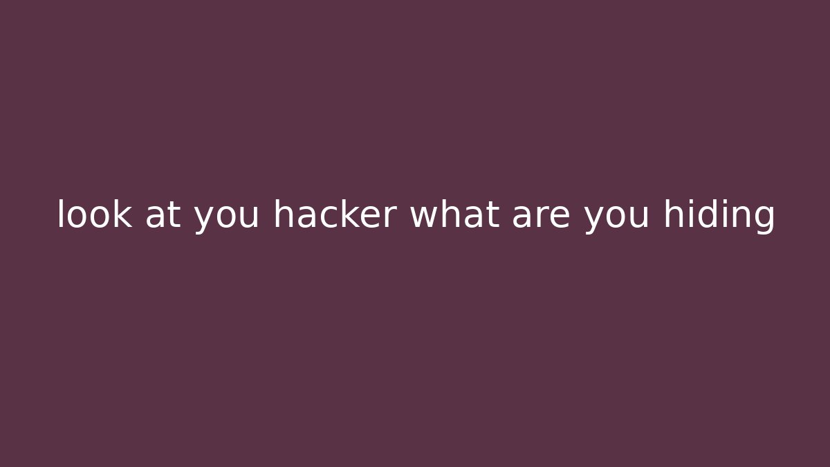 look at you hacker what are you hiding