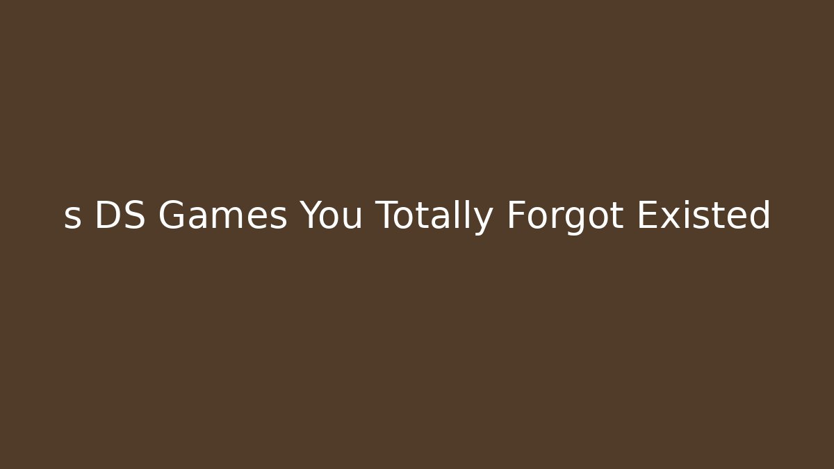 s DS Games You Totally Forgot Existed - Critter Realm