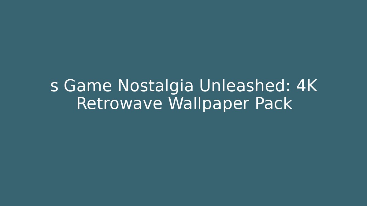 s Game Nostalgia Unleashed: 4K Retrowave Wallpaper Pack - Critter Realm