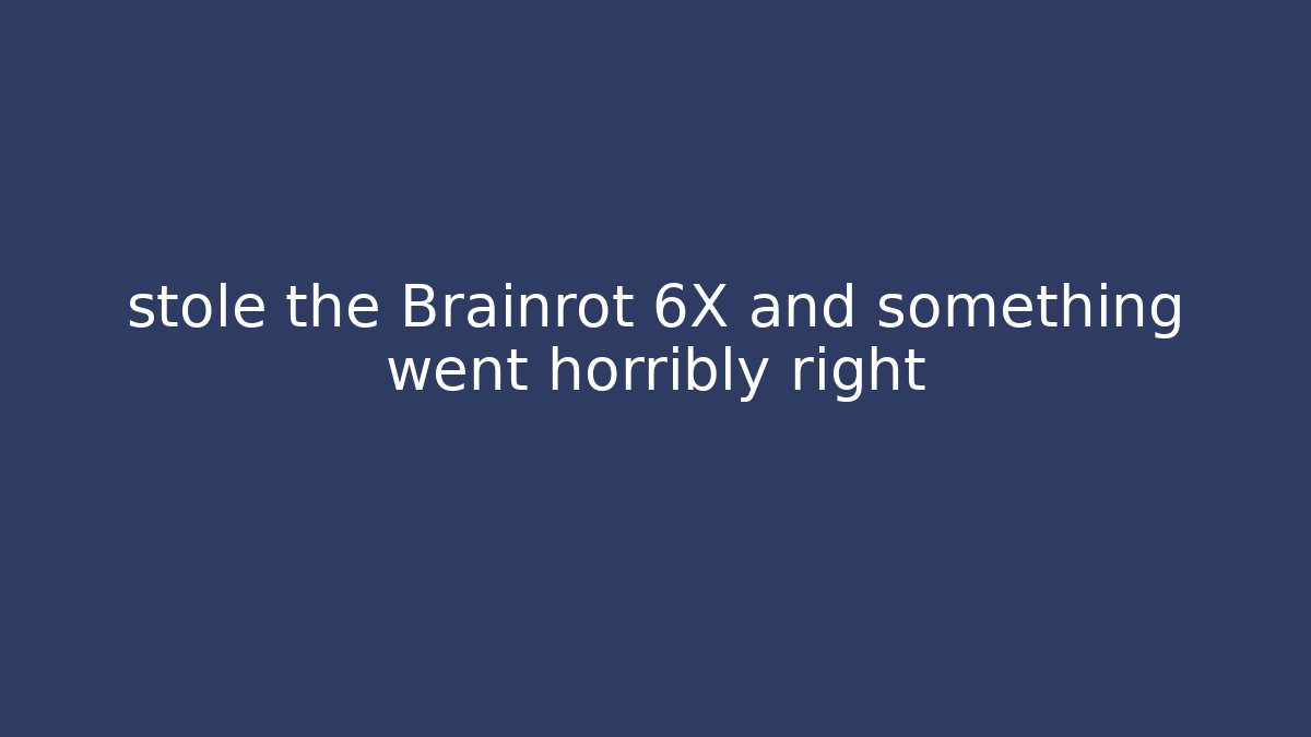 stole the Brainrot 6X and something went horribly right - Critter Realm