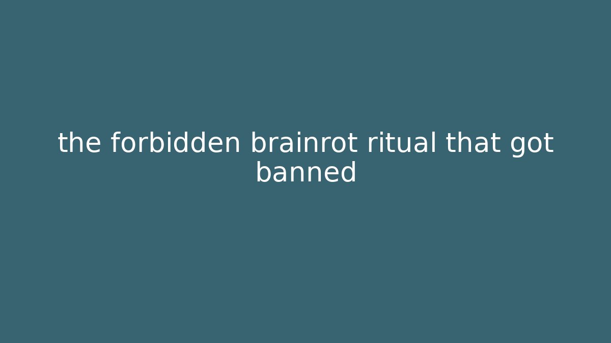 the forbidden brainrot ritual that got banned - Critter Realm