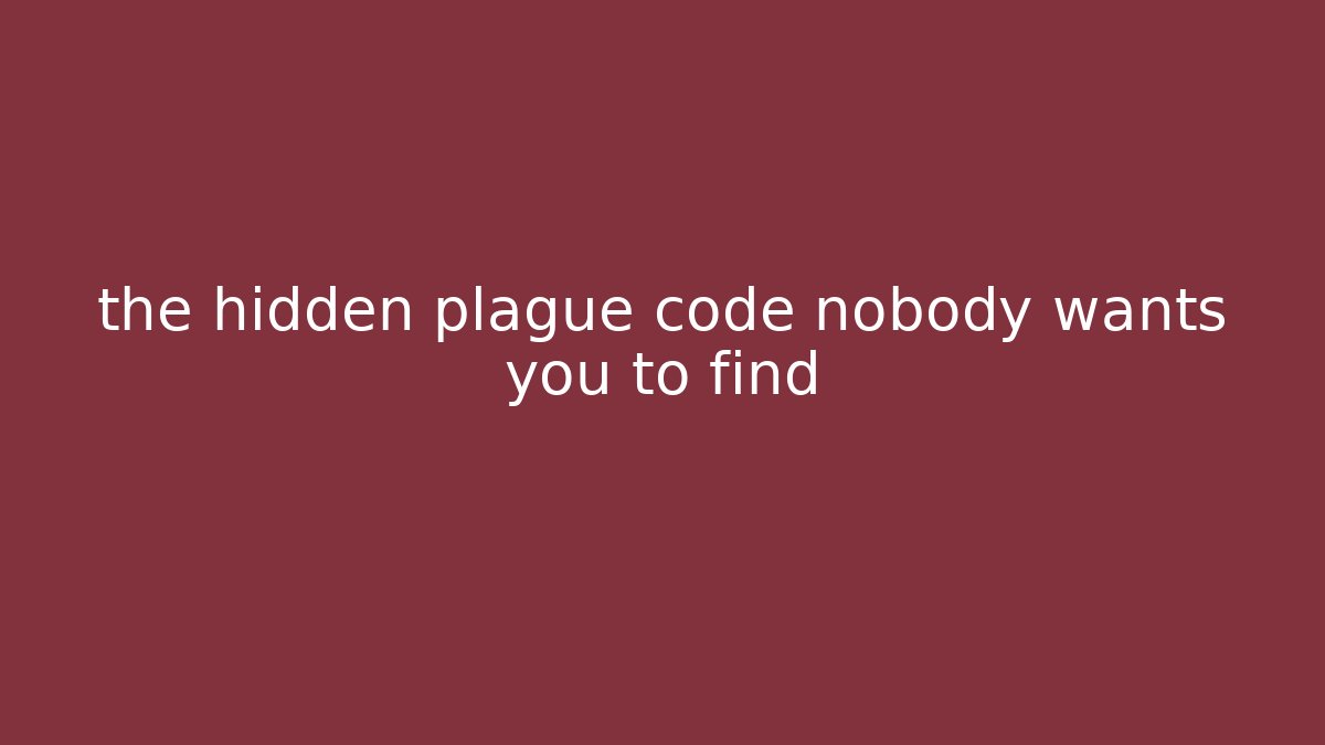the hidden plague code nobody wants you to find - Critter Realm