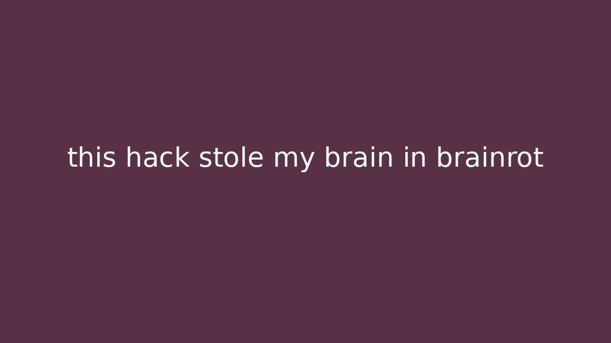 this hack stole my brain in brainrot - Critter Realm